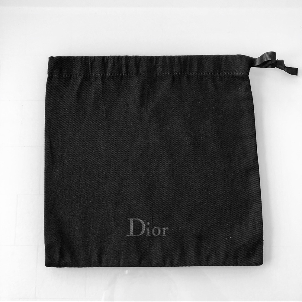 DIOR 9x9 Black Canvas Drawstring Dustbag for Bags